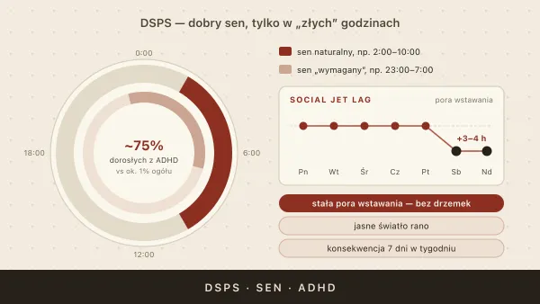 DSPS przy ADHD — opóźniona faza snu, przyczyny i leczenie