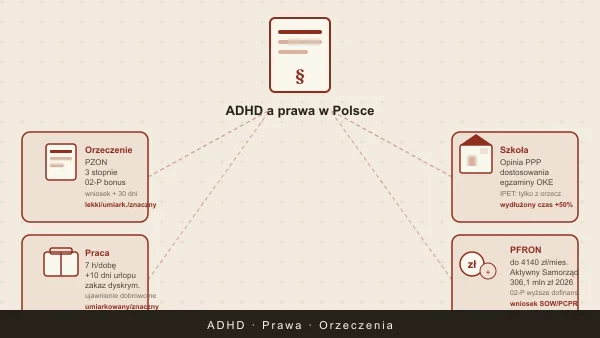 ADHD a orzeczenie o niepełnosprawności, renta i PFRON — prawa 2026
