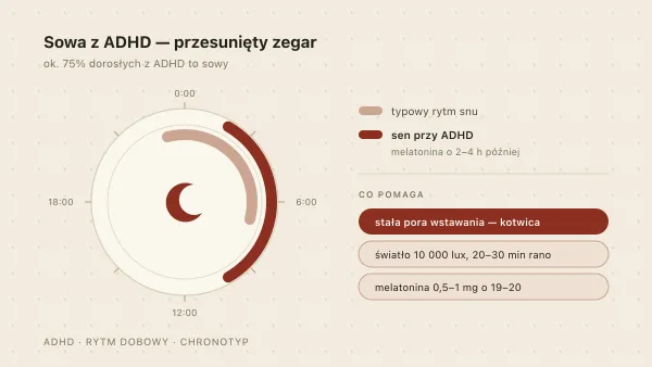Rytm dobowy w ADHD — dlaczego jesteśmy sowami i co z tym zrobić?