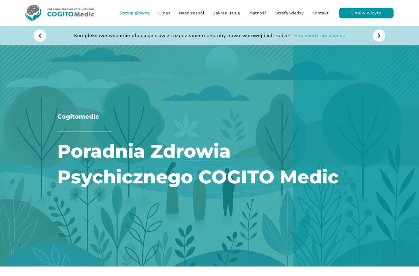 Zrzut strony głównej cogitomedic.pl z 25 września 2026