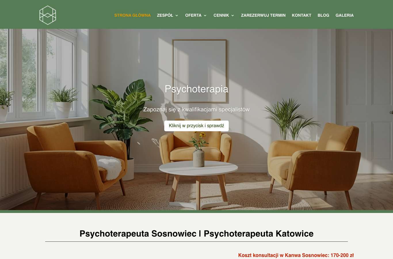 Zrzut strony głównej psychoterapeuta-slask.pl z 25 września 2026