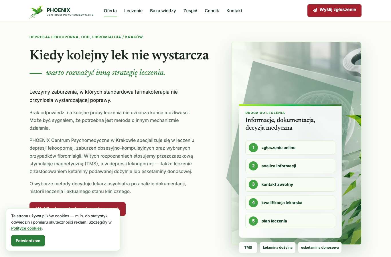 Zrzut strony głównej centrumpsychomedyczne.pl z 25 września 2026