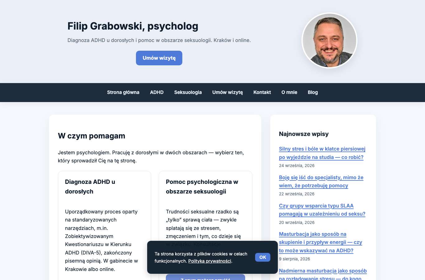 Zrzut strony głównej grabowski.gr z 25 września 2026