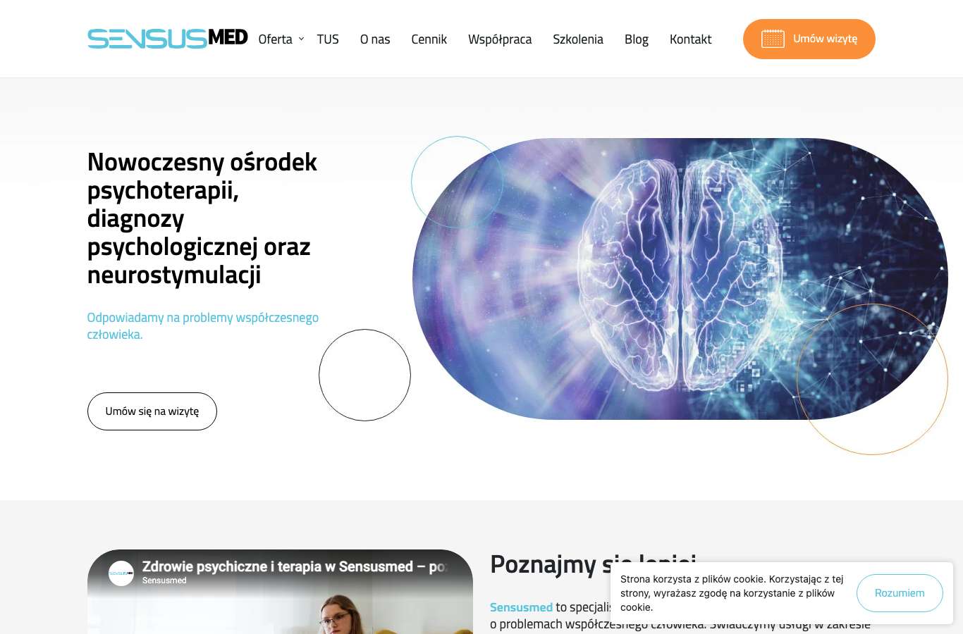 Zrzut strony głównej sensusmed.pl z 25 września 2026