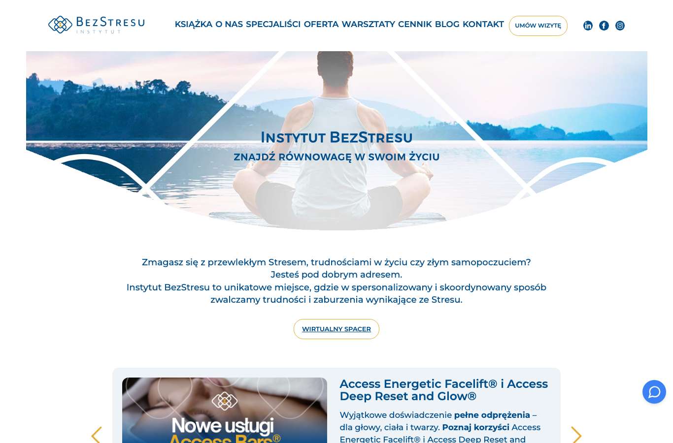 Zrzut strony głównej instytutbezstresu.pl z 25 września 2026