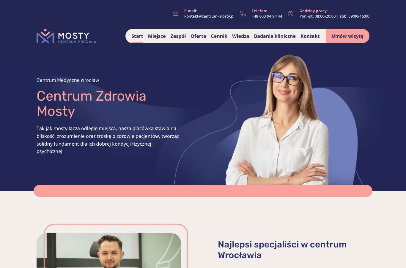 Zrzut strony głównej centrum-mosty.pl z 25 września 2026