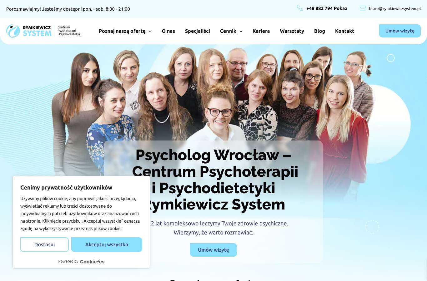 Zrzut strony głównej olgarymkiewicz.pl z 25 września 2026